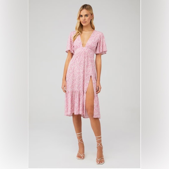 STILLWATER THE BRITTON MIDI in Sweet Flower Pink Sz Small - Picture 1 of 8